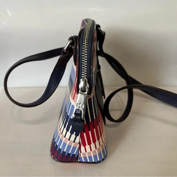 Lauren Ralph Lauren Red White Blue Crossbody Bag Lindley Alissa - Picture 6 of 16